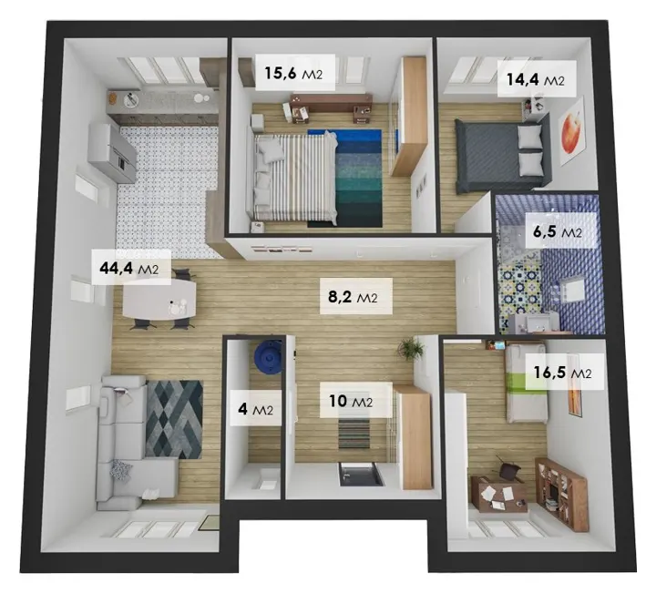 Планировка дома 120 м², вариант 3