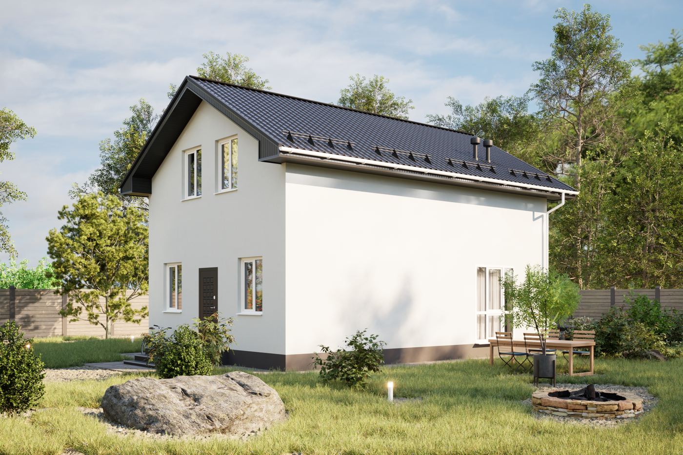 Визуализация проекта дома 142 м² из газоблока