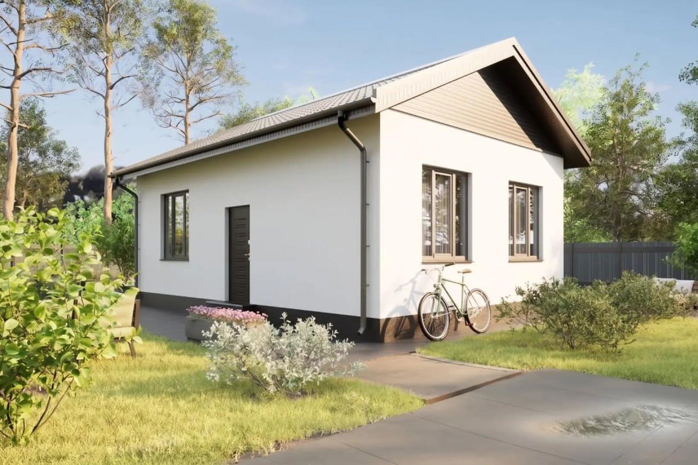 Визуализация проекта дома 50 м² из газоблока