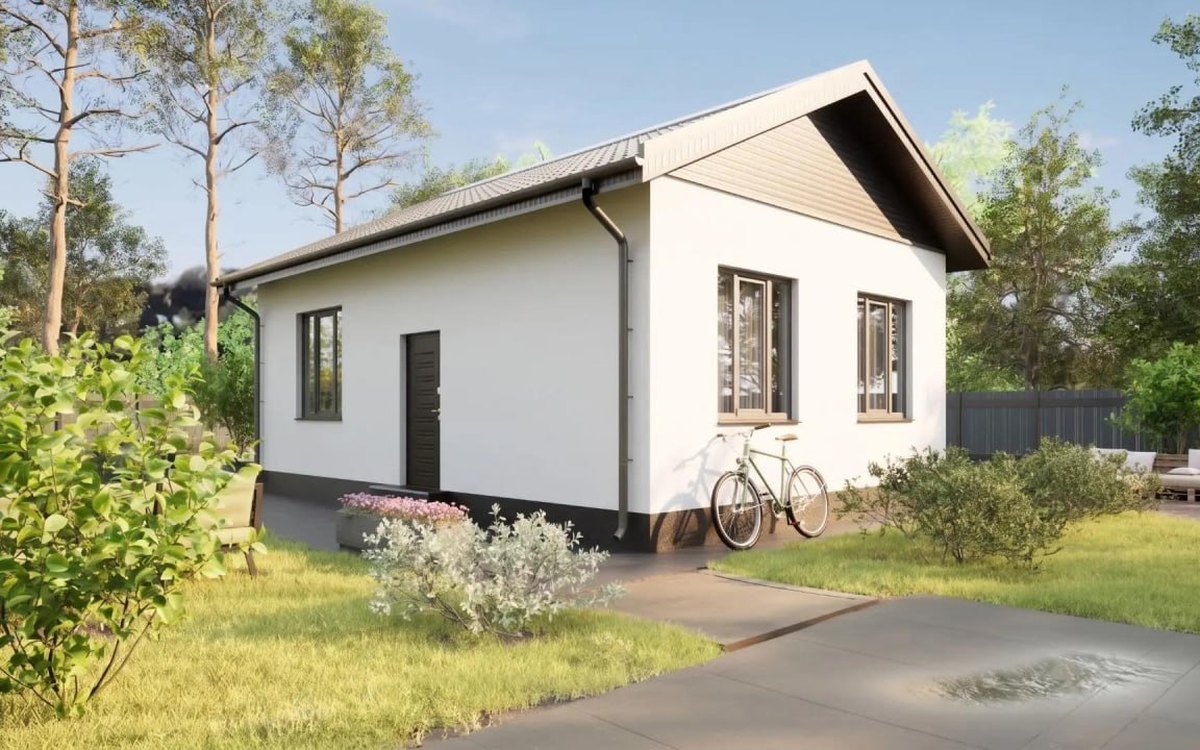 Проект дома 50 м² из газоблока