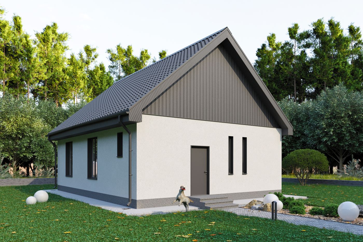 Визуализация проекта дома 75 м² из газоблока