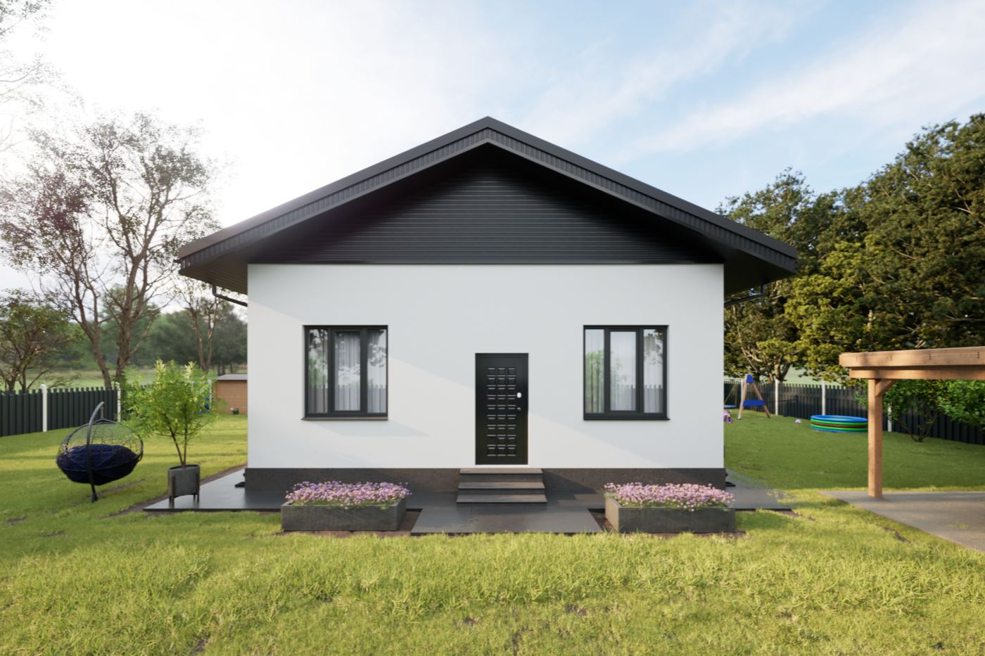Визуализация проекта дома 80 м² из газоблока